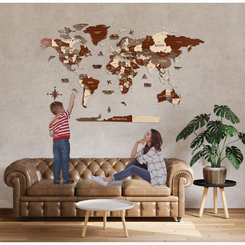 Unveil the Charm of 3D Wood World Maps